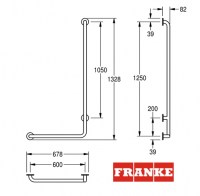 BARRA LATERAL de APOYO ANGULAR 90º CONTINA FRANKE